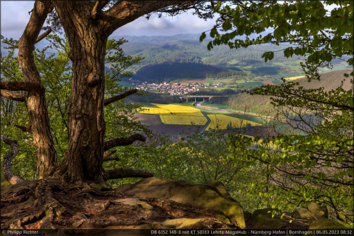 DB 6152 148-3 mit KT 50133 Lehrte MegaHub - Nürnberg Hafen in Bornhagen am 06.05.2023