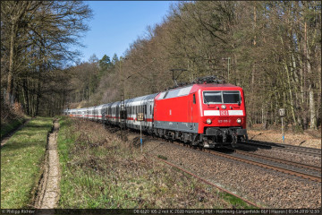 DB 6120 105-2 mit IC 2028 Nürnberg Hbf - Hamburg-Langenfelde Bbf in Haaren