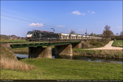 WLE 6189 095-3 mit DGS Sachsendorf (b Calbe) - Rheine in Kirchlengern