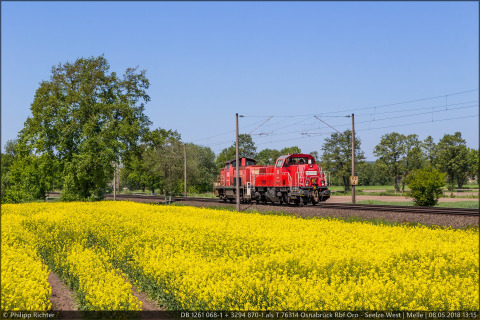 DB 1261 068-1 + 3294 870-1 als T 76314 Osnabrück Rbf Oro - Seelze West in Melle